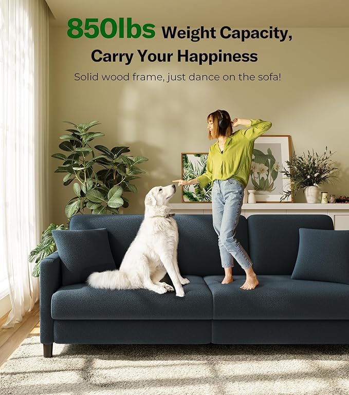 Welzona 83" Couches for Living Room, Teddy Sofa Couch - Image 5