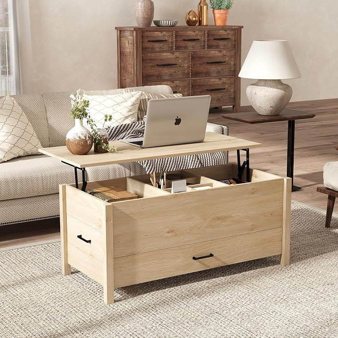 Bonzy Home Lift Top Coffee Table, Wooden Center Table - Image 4