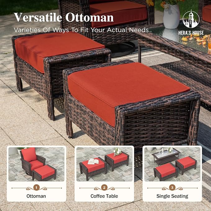 HERA'S HOUSE High Back Swivel Patio Furniture Set - Image 7