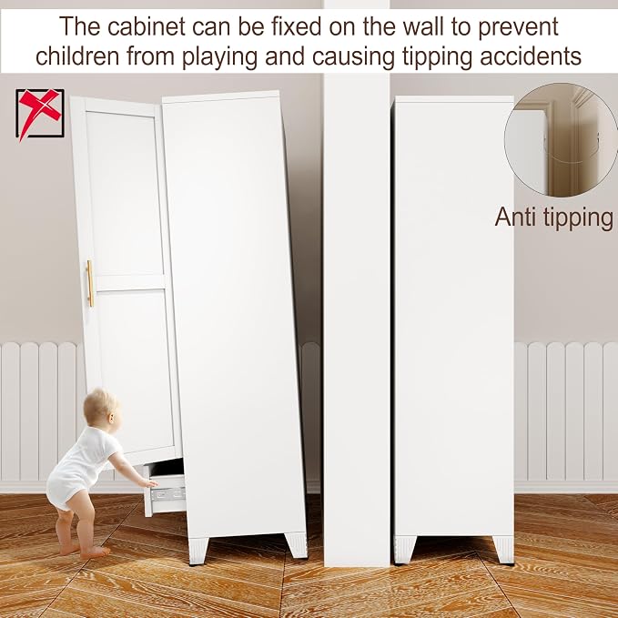 erosoei 71" H Metal Tall Armoire Wardrobe Closet - Image 4