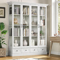 78" Large Storage Cabinet with Glass Doors, China Hutch, Farmhouse Kitchen by ukaocai