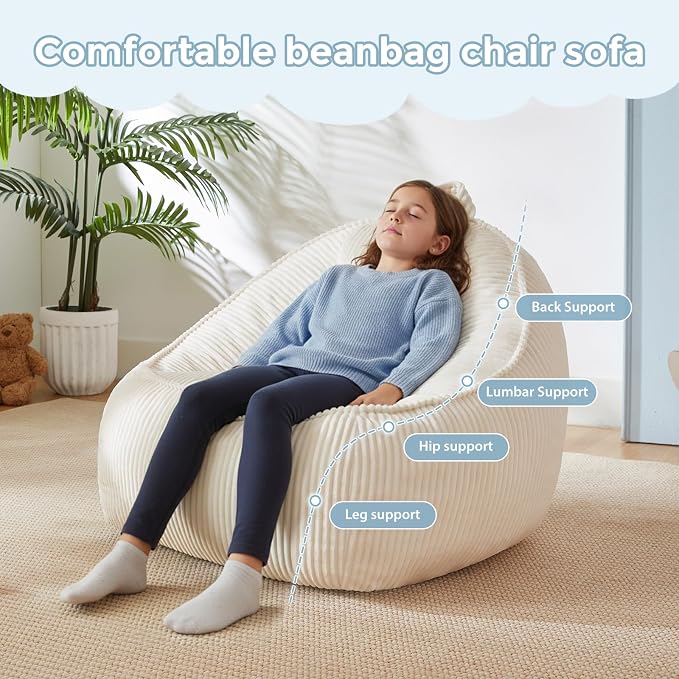 HUGHEAVEN Bean Bag Chairs for Kids, Toddler Bean Bag Chair, Comfy Cozy Reading - Image 4