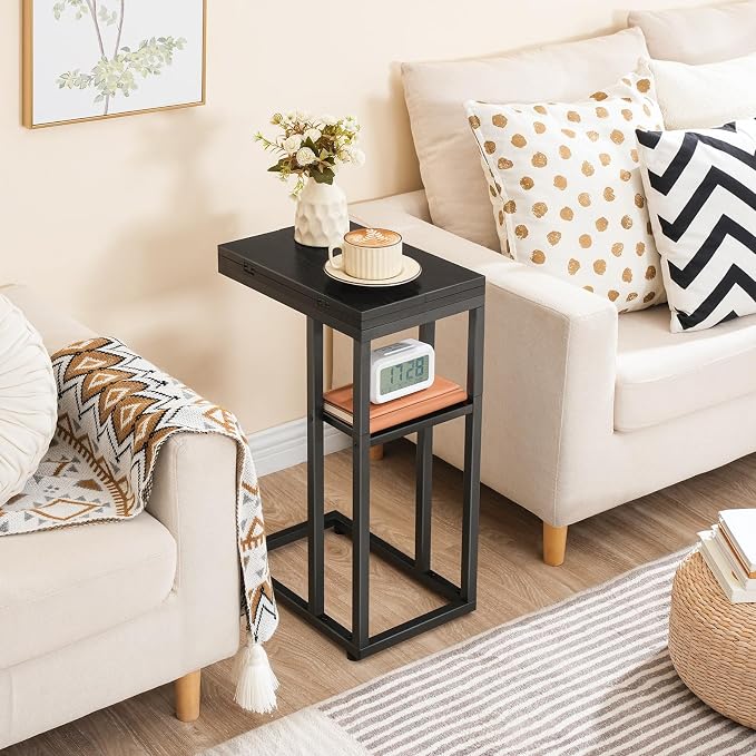HOOBRO Foldable End Table, C Shaped Side Table - Image 4