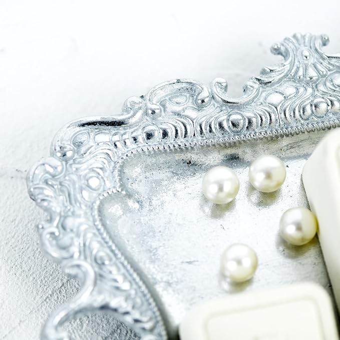 Funly mee 8 x 7 inches Antique Trinket Dish Vintage Jewelry Tray, Ring Holder - Image 6