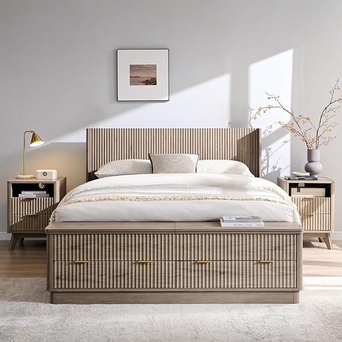 T4TREAM Fluted Queen Size Bed Frame - Image 3