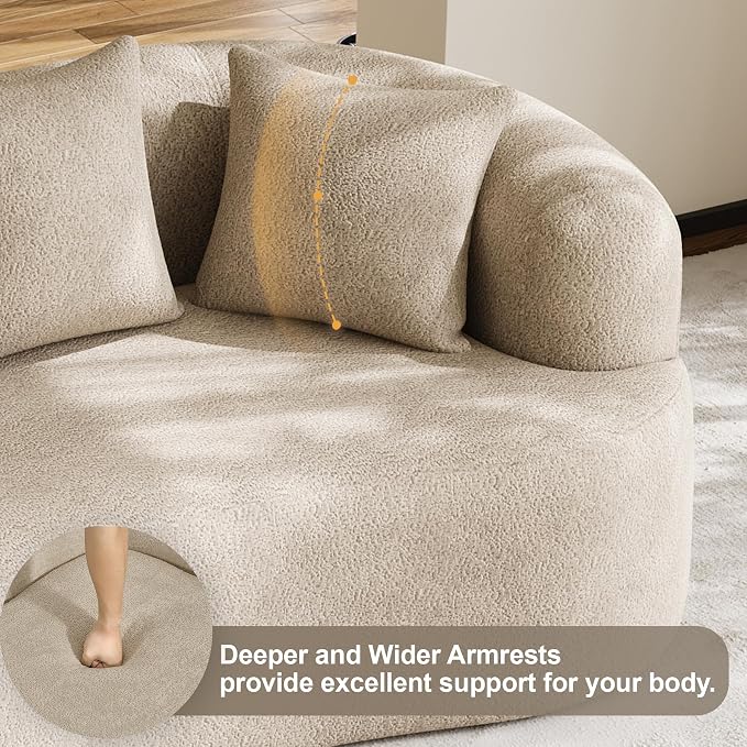 DAMAIFROM 68.5" Loveseat Sofa for Living Room, Modern Luxury Plush Chenille - Image 7