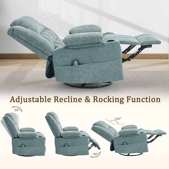 Korser Adult 360° Swivel Rocking Recliner, Nursery Rocking Chair - Image 5