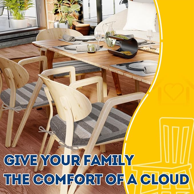 AAAAAcessories D-Shaped Chair Cushions, Machine-Washable Cover, Boldstripes - Image 6