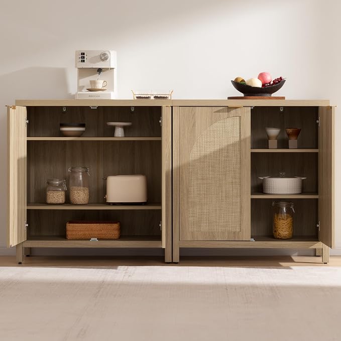 SICOTAS Rattan Sideboard Buffet Cabinet - Image 5