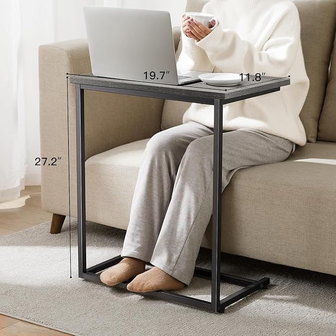 Pipishell C Shaped End Table 27 Inches High, Side Table - Image 2