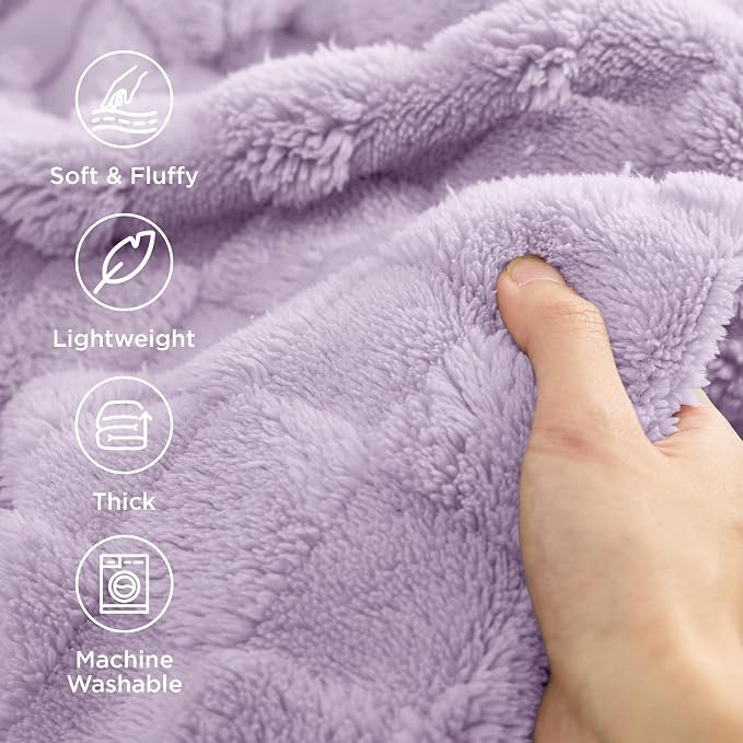 Bedsure GentleSoft Lavender Purple Throw Blanket - Image 3