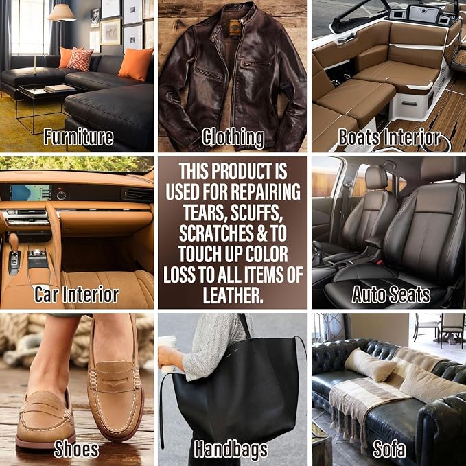 Leather Repair Kit for Furniture, Car Seats and Purse. Vinyl Repair Kit. Super - Image 7