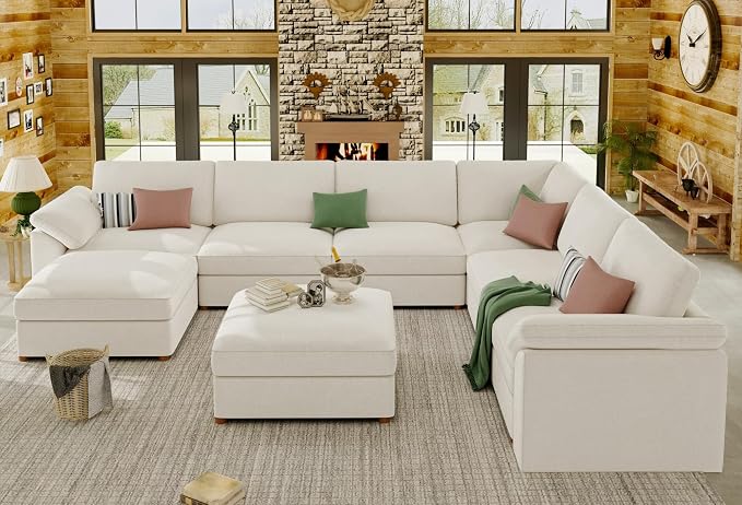 EASE MOOSE Oversized Sectional Modular Sofa，Comfty U Shape Sectional FSC - Image 4