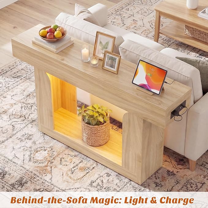 Homieasy Console Table, Farmhouse Wooden Sofa Table Behind Couch, Narrow - Image 5