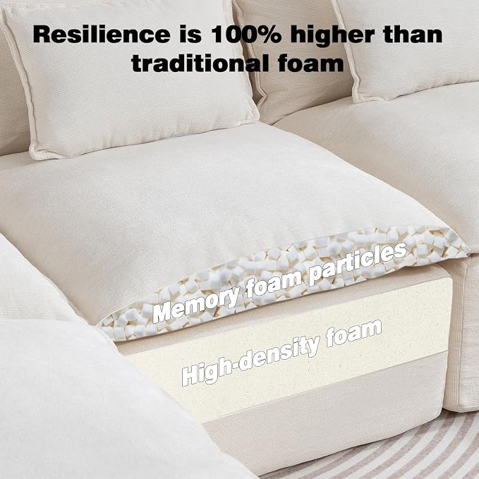 Boneless Loveseat Couch Sectional Cloud Couch Oversized Modular Sectional Sofa - Image 3