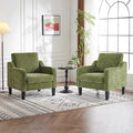 VINGLI Accent Chairs Set of 2 Living Room Chairs Olive Green Reading Chair by VINGLI