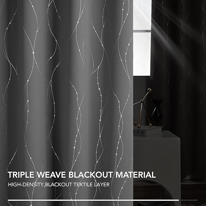 Deconovo Blackout Curtains 108 Inches Long, Thermal Insulated Soundproof Drapes - Image 8