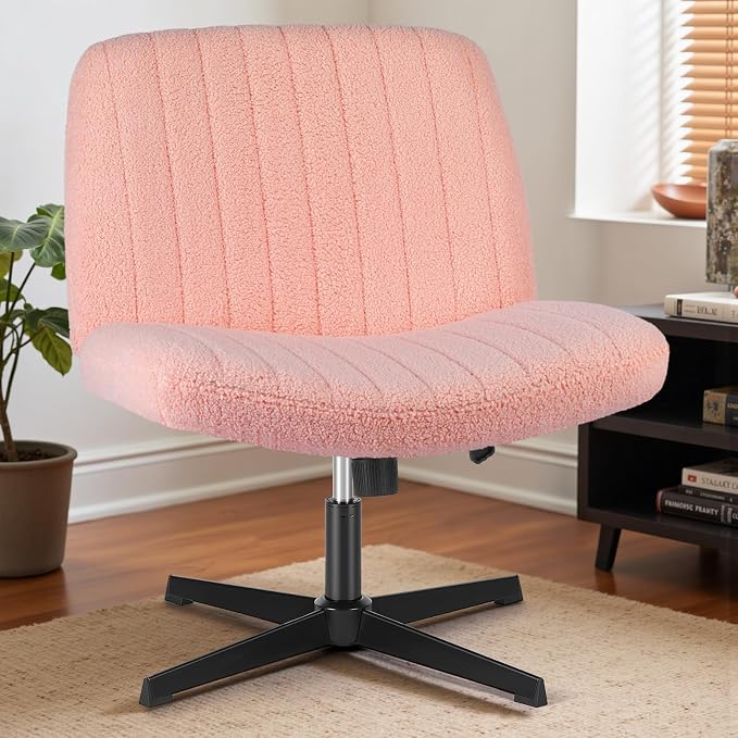 OLIXIS Criss Cross Chairs Legged Armless No Wheels Wide Seat Height Adjustable - Image 3