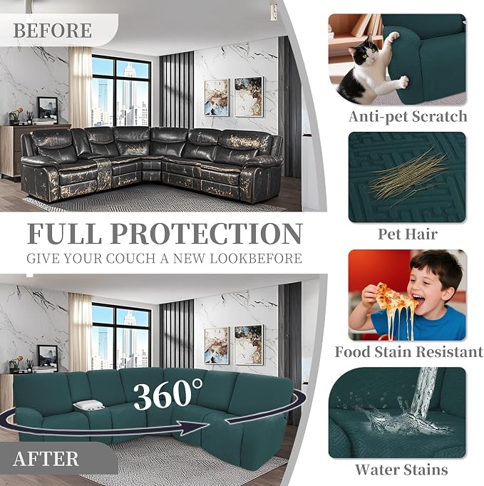 100% Waterproof Sectional Recliner Couch Covers - Image 6