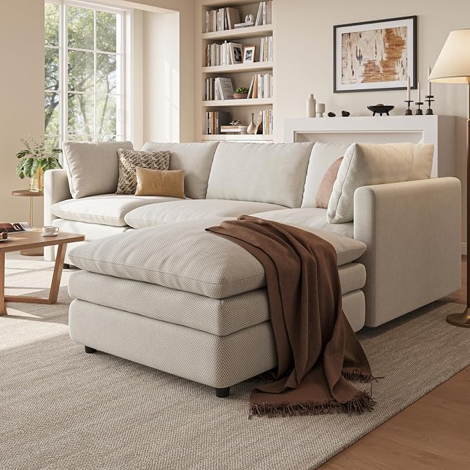 97" Modular Sectional Sofa, L Shaped Cloud Couches - Image 6