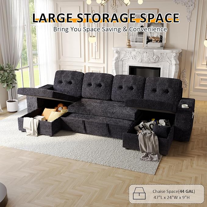 Modular Sectional Sleeper Sofa Bed, Couches - Image 4