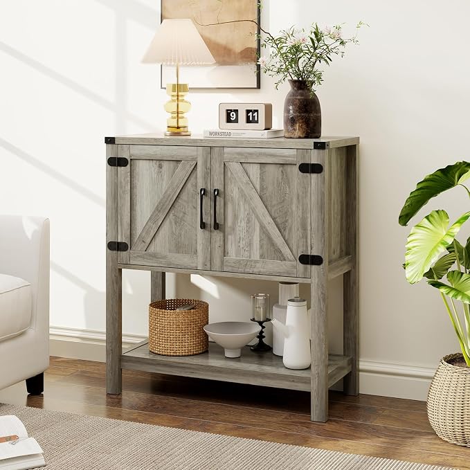 Mufico Console Table with 2-Door Cabinet Coffee Bar Cabinet Sofa Table - Image 4