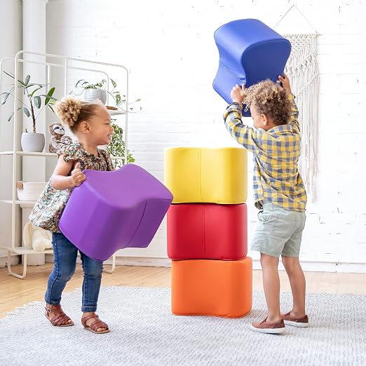 ECR4Kids SoftZone Toddler Modular Stool Set, Flexible Seating - Image 9