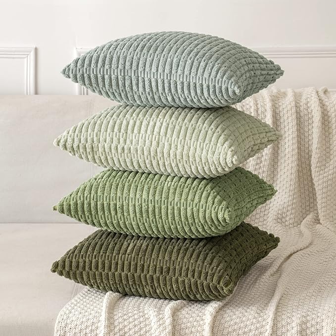 MIULEE Pack of 2 Spring Corduroy Decorative Euro Sham Throw Pillow Covers 24x24 - Image 7