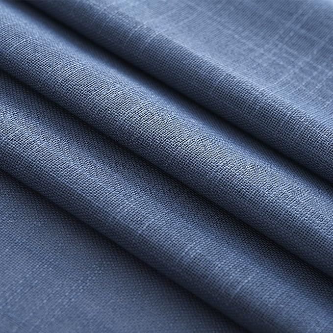 Navy Blue Curtains for Living Room Back Tab Modern Farmhouse Semi Sheer Blue - Image 6