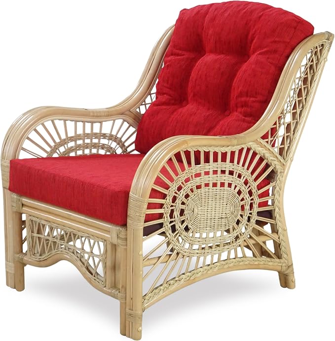 Malibu Lounge Living Accent Armchair Natural Rattan Wicker Handmade Design - Image 5