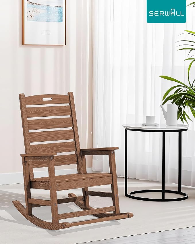 SERWALL Outdoor Rocking Chair Set of 2, Oversized Rocking Chair - Image 9
