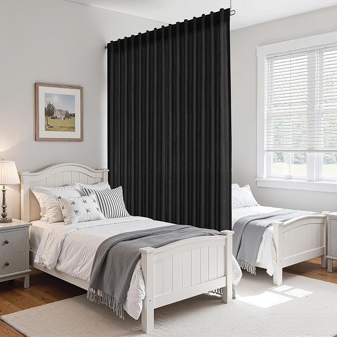 Nanspring Extra Wide 100x96 Inch Linen Curtains - Image 8