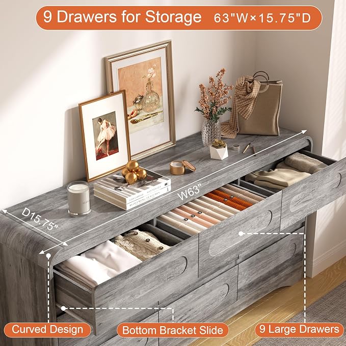 9 Drawer Dresser and Nightstand Sets - Image 4