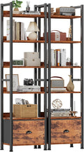 Furologee Book Shelf Set of 2, 6 Tier Tall Shelf by Furologee
