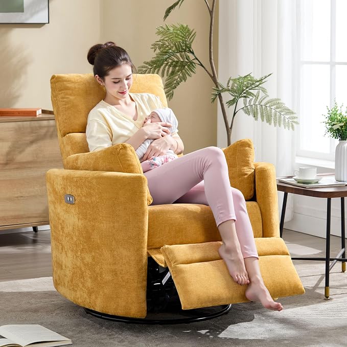 Power Recliner, Nursery Chair Swivel Glider Rocking Chair - Image 3
