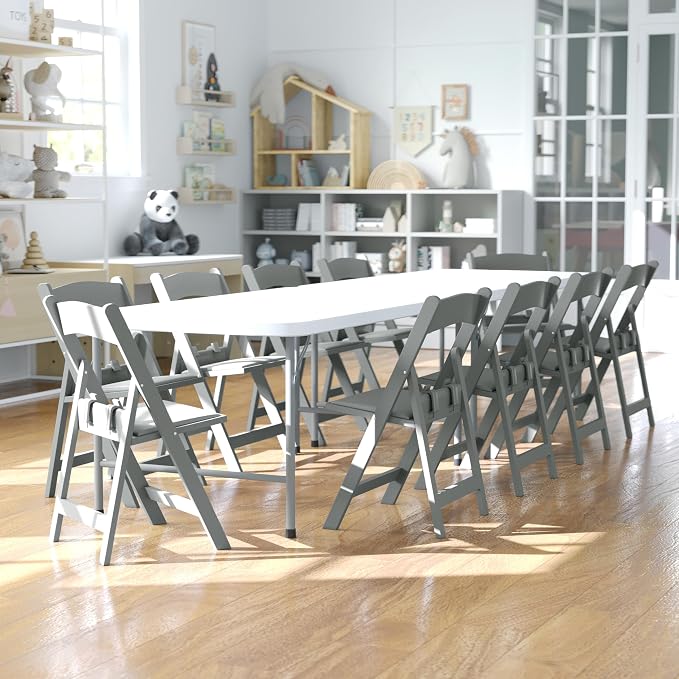 Flash Furniture Hercules Set of 10 Kids Gray Resin Folding Chair - Image 2