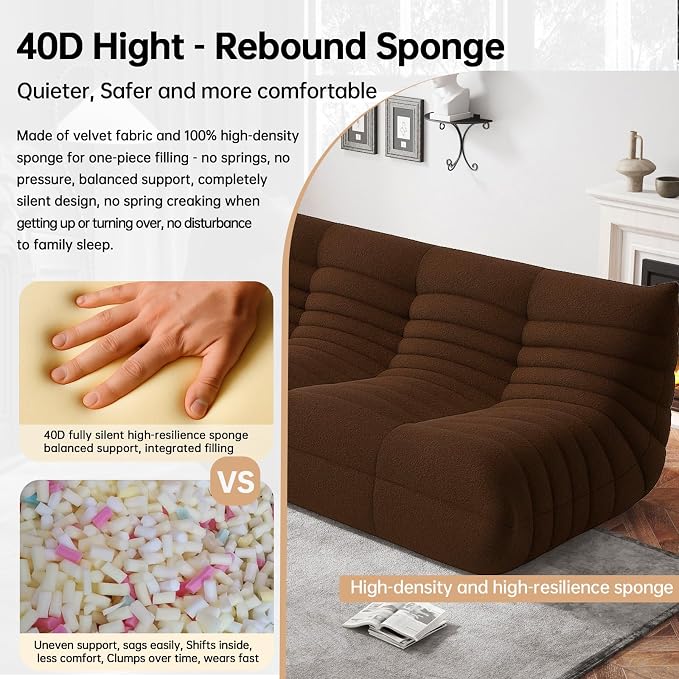 WHGBJA Bean Bag Chairs for Adults, BeanBag Reading Chair Memory Foam Couch - Image 4