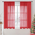 BGment Red Linen Curtains 54 Inch Length by BGment