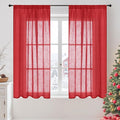 BGment Red Linen Curtains 45 Inch Length by BGment