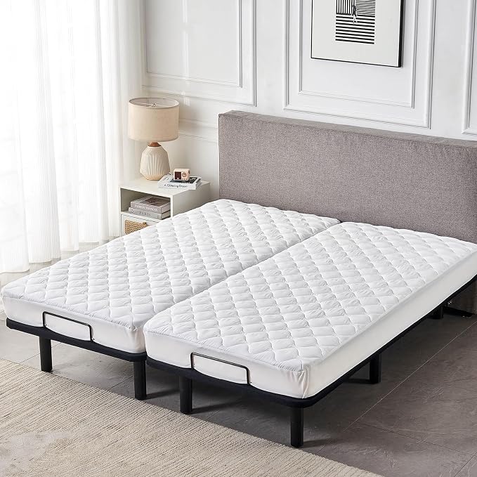 Waterproof Quilted Split California King Mattress Protector Pad - Image 6