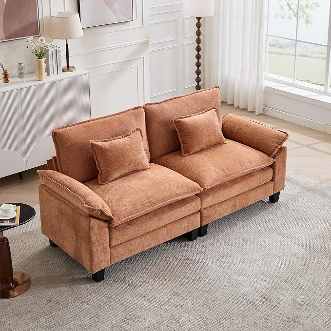 Oprisen 86" Modular Sectional Sofa, Comfy Cloud Couch Sectional Sofa, Chenille by Oprisen