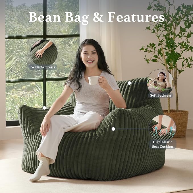 Gericco Giant Plush Bean Bag Chair - Image 4