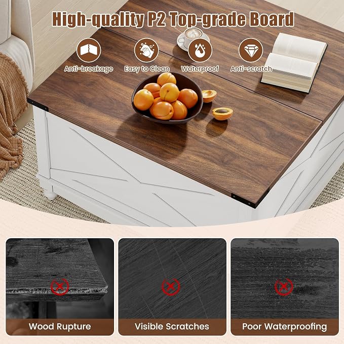 ALLSTAND 31.5" Lift Top Coffee Table - Image 3