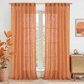 LAMIT Linen Semi Sheer Curtains 96 inches Long 2 Panels Set, Light Filtering by LAMIT