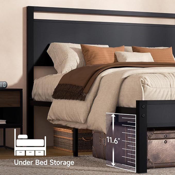 Z-hom Upgraded King Size Bed Frame, Heavy Duty Metal Sturdy King Bed Frame - Image 5