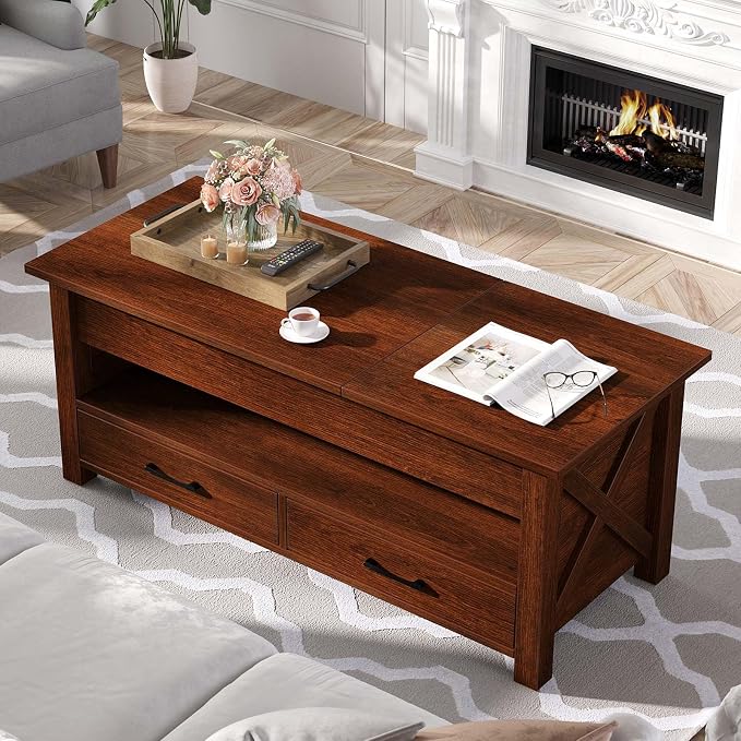 Seventable Coffee Table, 39.3" Lift Top Coffee Table - Image 6