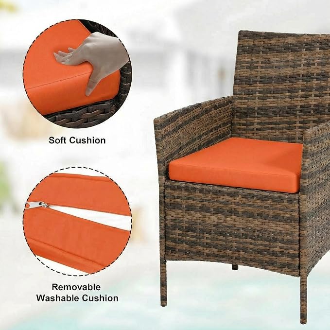 GarveeLife 3 Piece Patio Furniture Set, Rattan Outdoor Furniture - Image 3