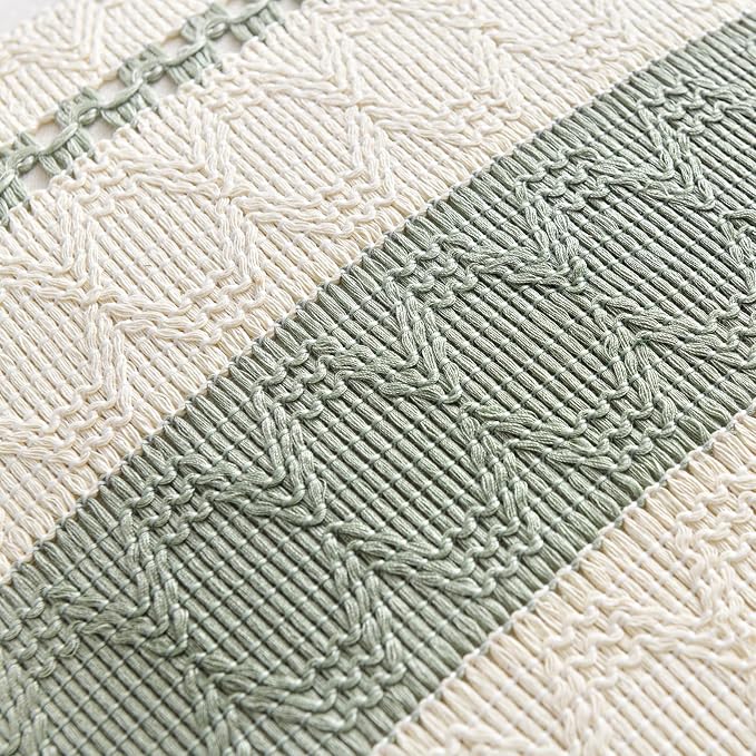 Fancy Homi Set of 1 Sage Green Boho Euro Decorative Throw Pillow Covers 26x26 - Image 4