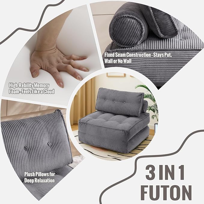 Folding Sofa Bed Convertible Sleeper Chair 33" - Image 4