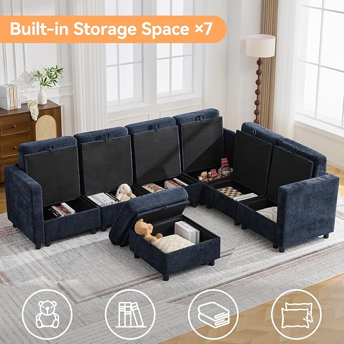 104'' V Shaped Modular Sofa, Sectional Couch - Image 3